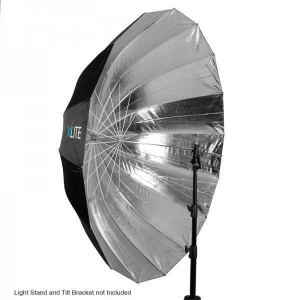 Xlite Deep Parabolic Black Silver Umbrella 165cm
